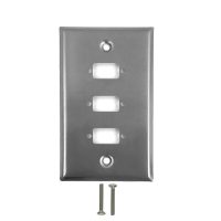 3 Port DB9 size cutout Stainless Steel Wall Plate