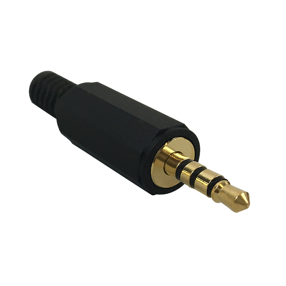 3.5mm 4C Male Solder Connector Black