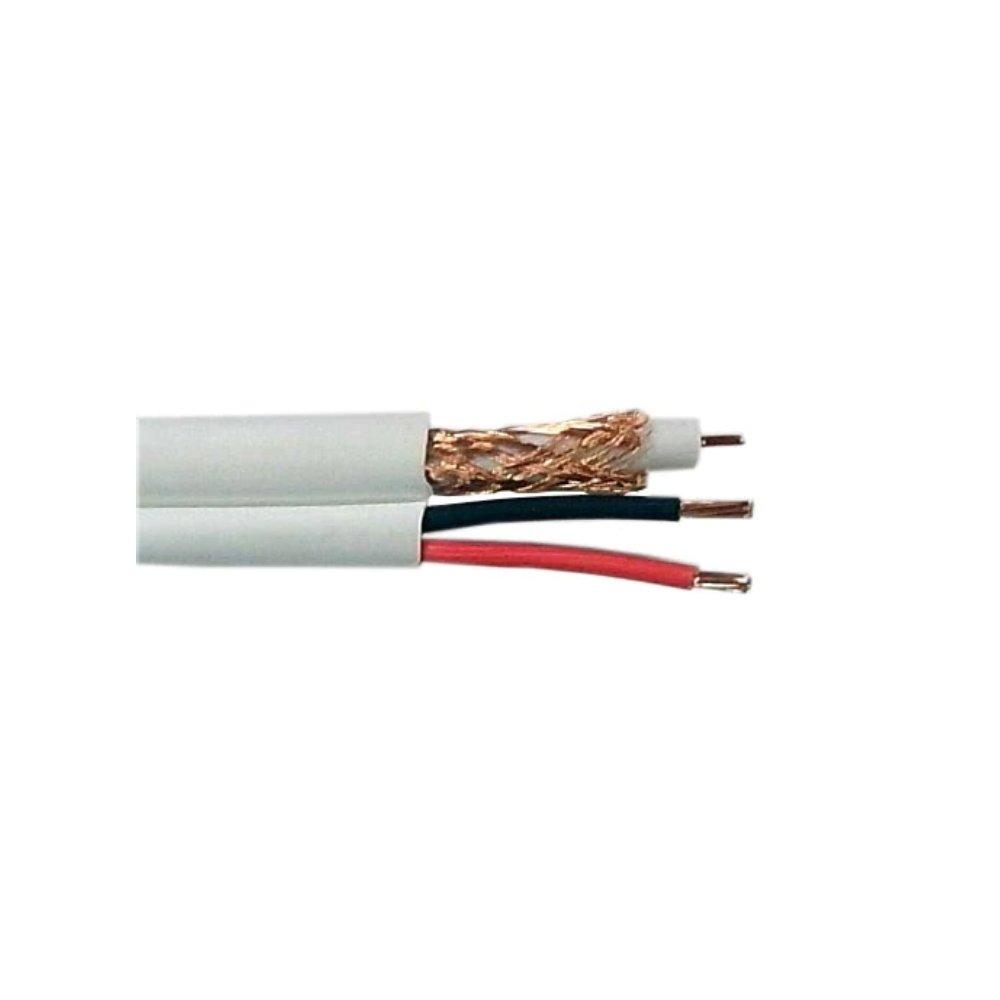 500ft RG59 Coax 2C 18AWG BC Siamese Bulk Cable CMP Plenum – White