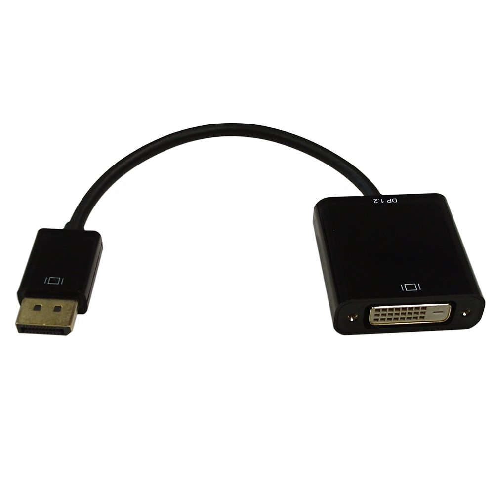 6 inch DisplayPort male v1.2 to DVI Female Adapter Active Black 1