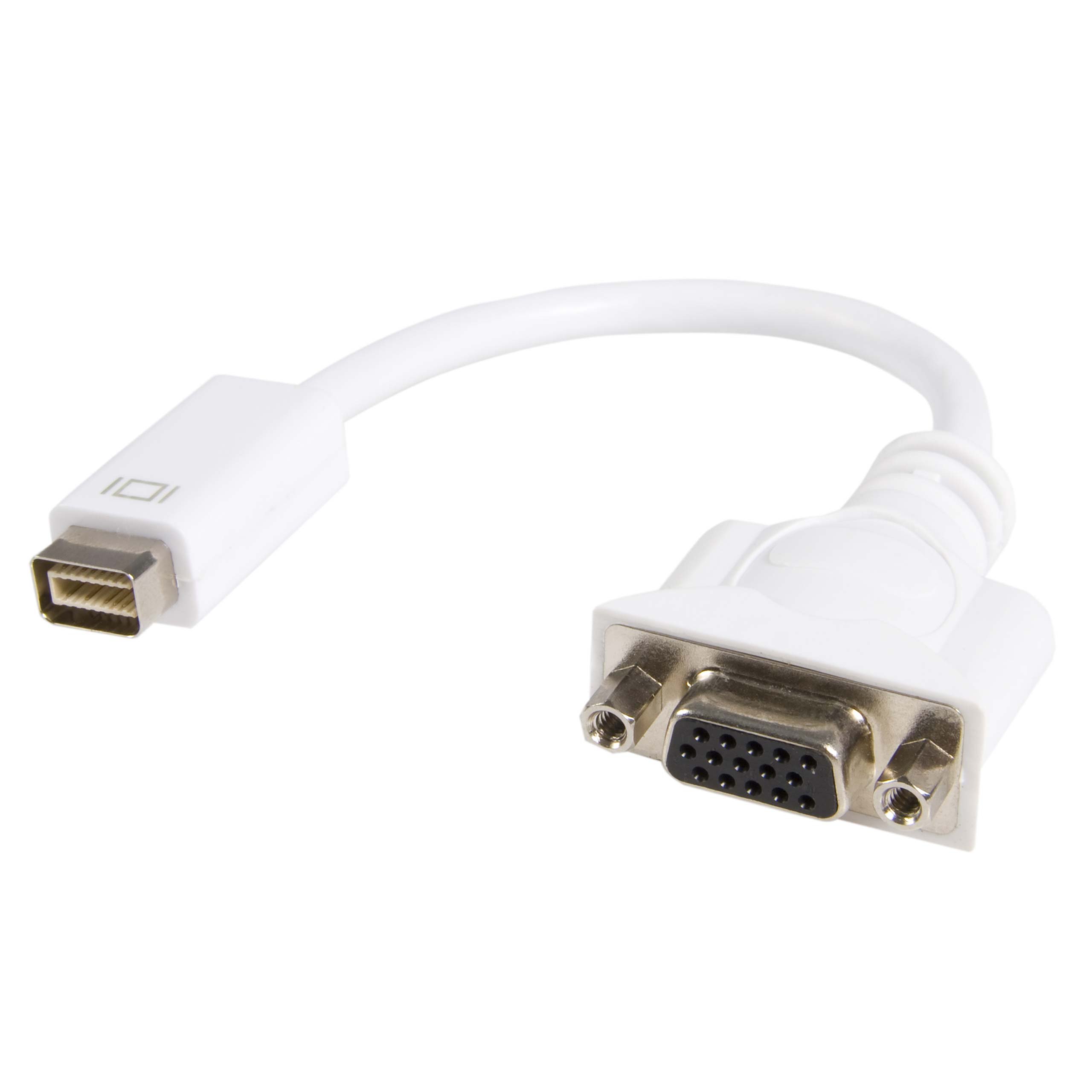 6 inch Mini DVI Male to VGA Female Adapter White