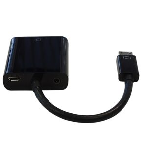 6 inch Mini HDMI Male to VGA Female 3.5mm Female Adapter Black Digital CameraCamcorder to VGA Display 1 1