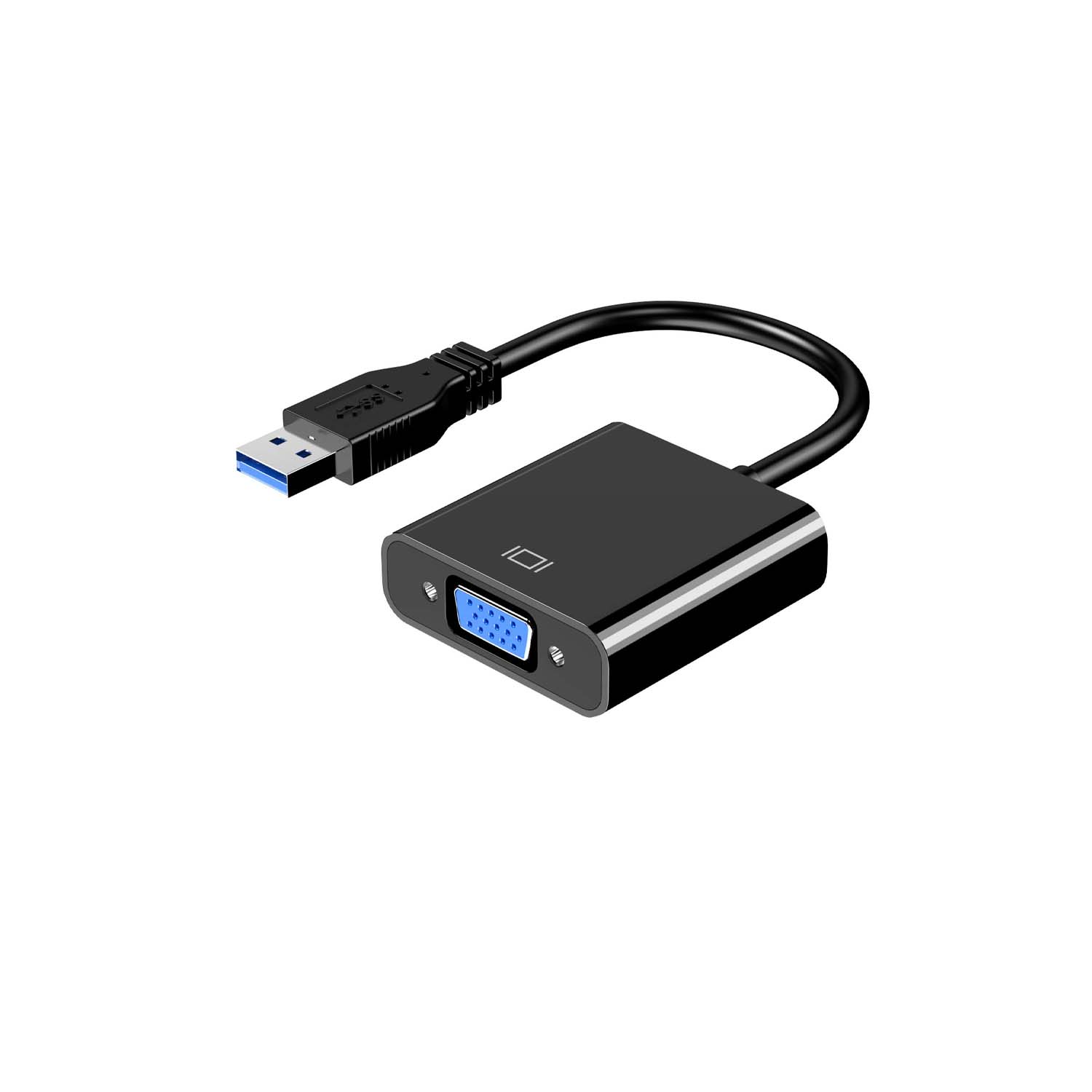 6 inch USB 2.0 A Male to VGA Female Adapter Black