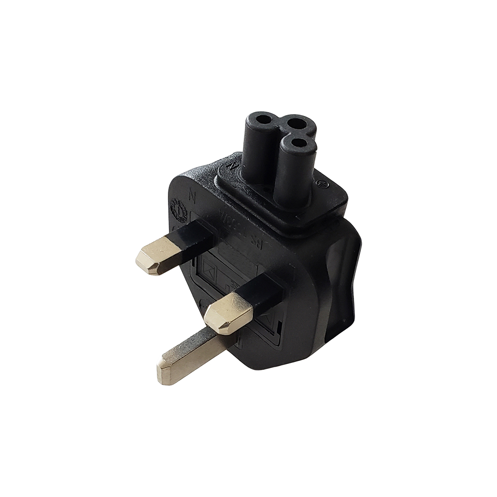 BS1363 UK to C5 Power Adapter Down Angle 2