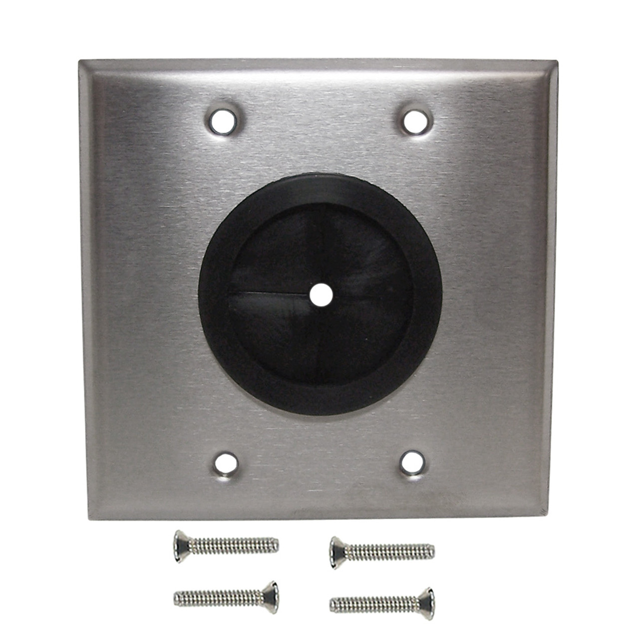 Cable Pass through Wall Plate Double Gang Stainless Steel