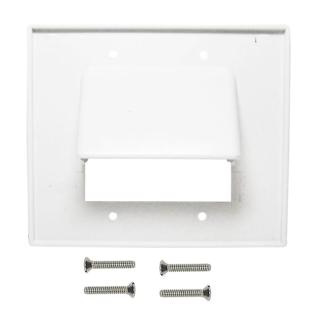 Cable Pass through Wall Plate Double Gang White1