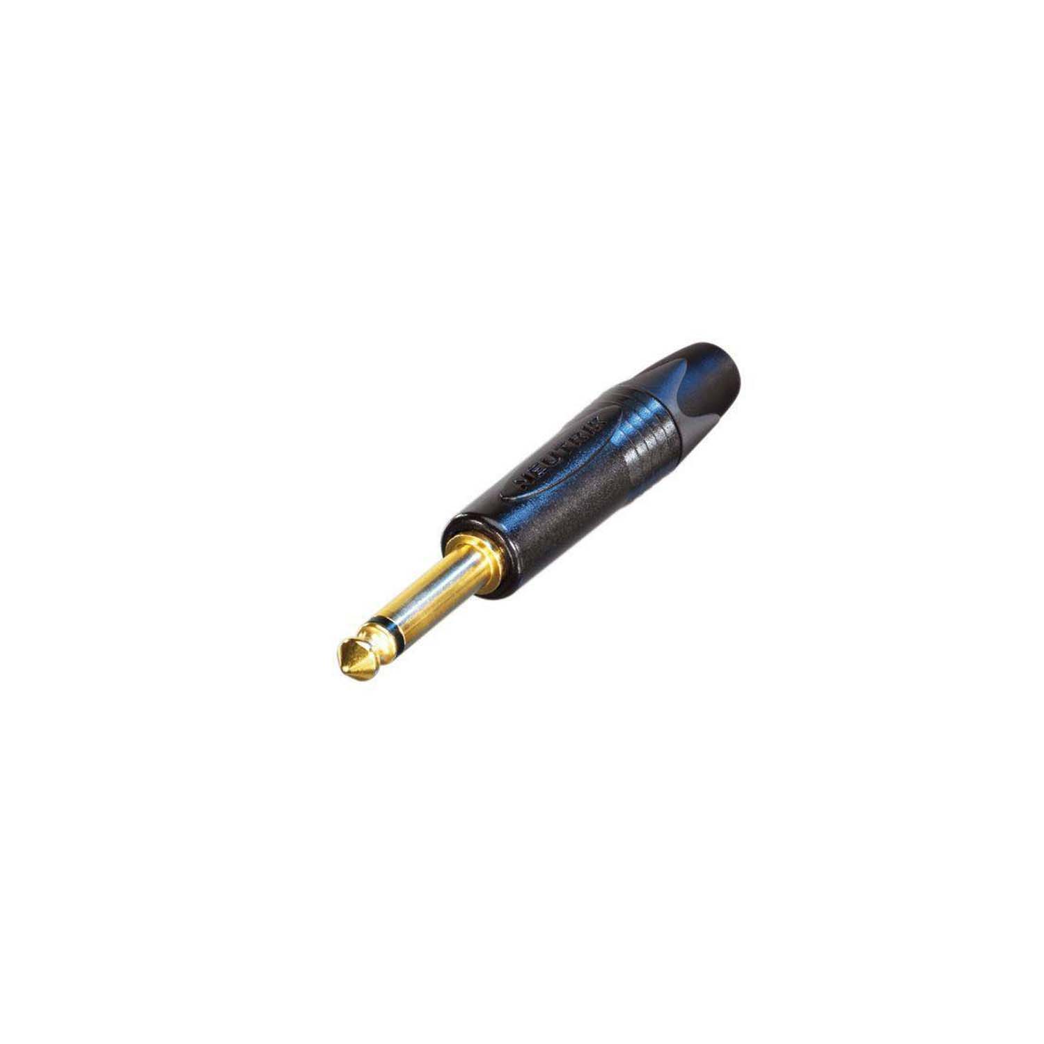 Neutrik 14 inch TS Male Slim Plug Black with Gold Pins