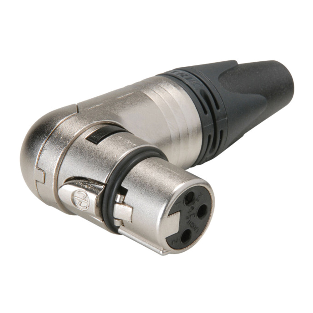 Neutrik 3 Pin XLR Right Angle Female Connector Nickel with Silver Pins