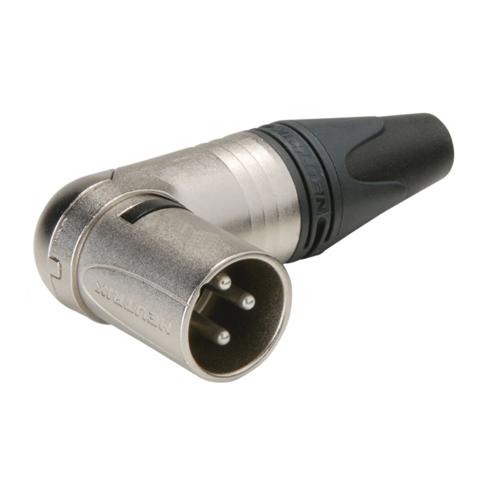 Neutrik 3 Pin XLR Right Angle Male Connector Nickel with Silver Pins