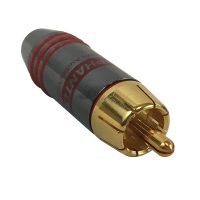 Premium RCA Male Solder Connector 6.5mm ID Red