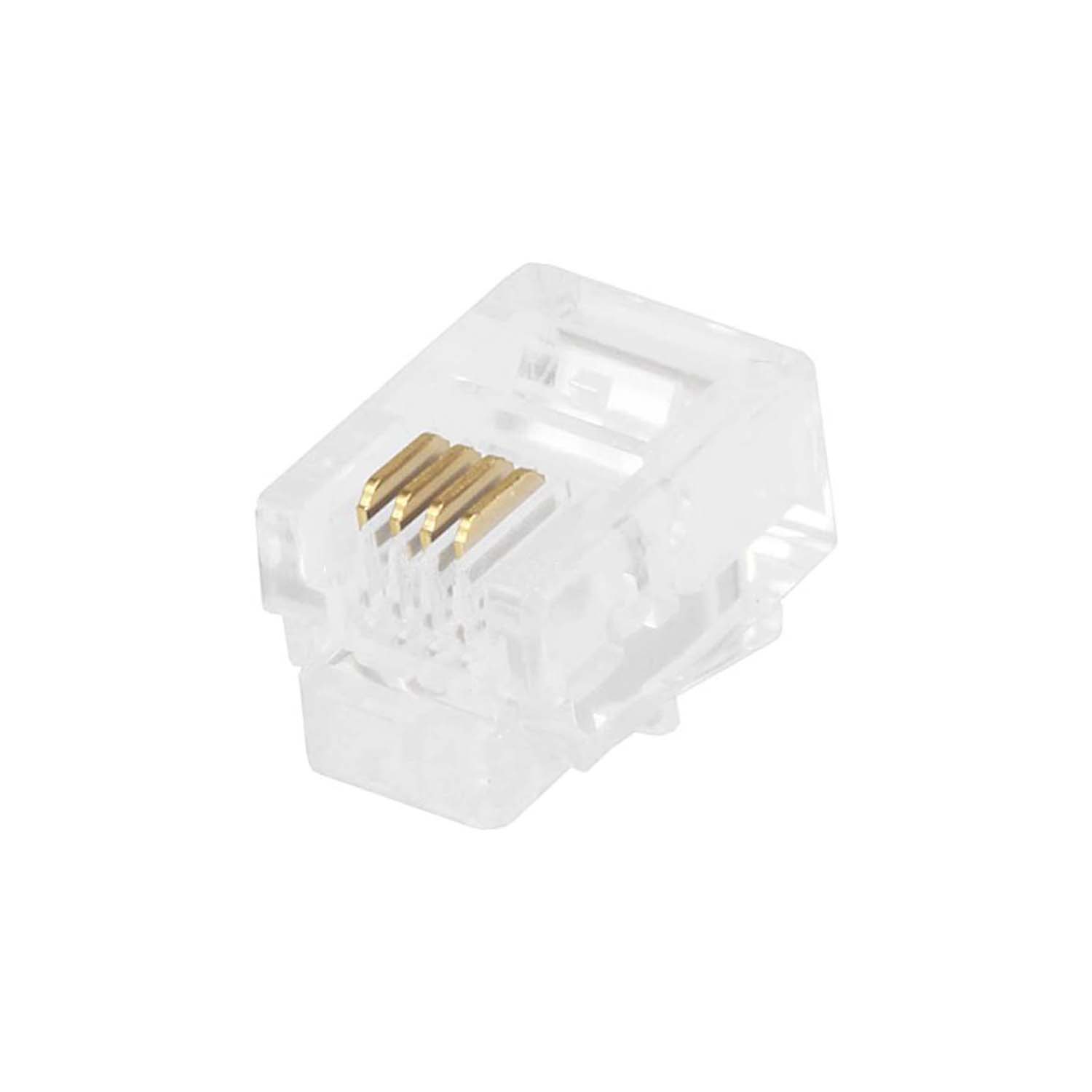 RJ11 Plug for Flat Cable 6P 4C Pack of 50