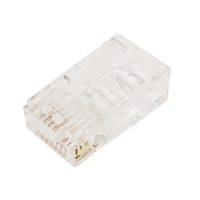 RJ45 1 Piece Cat6 Plug for Round Cable Solid or Stranded 8P 8C Pack of 50