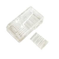 RJ45 2 Piece Cat6 Plug for Round Cable Solid or Stranded 8P 8C 1