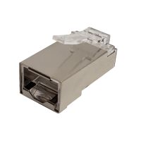 RJ45 Cat6 Pass Through Shielded Plug Solid or Stranded 8P 8C