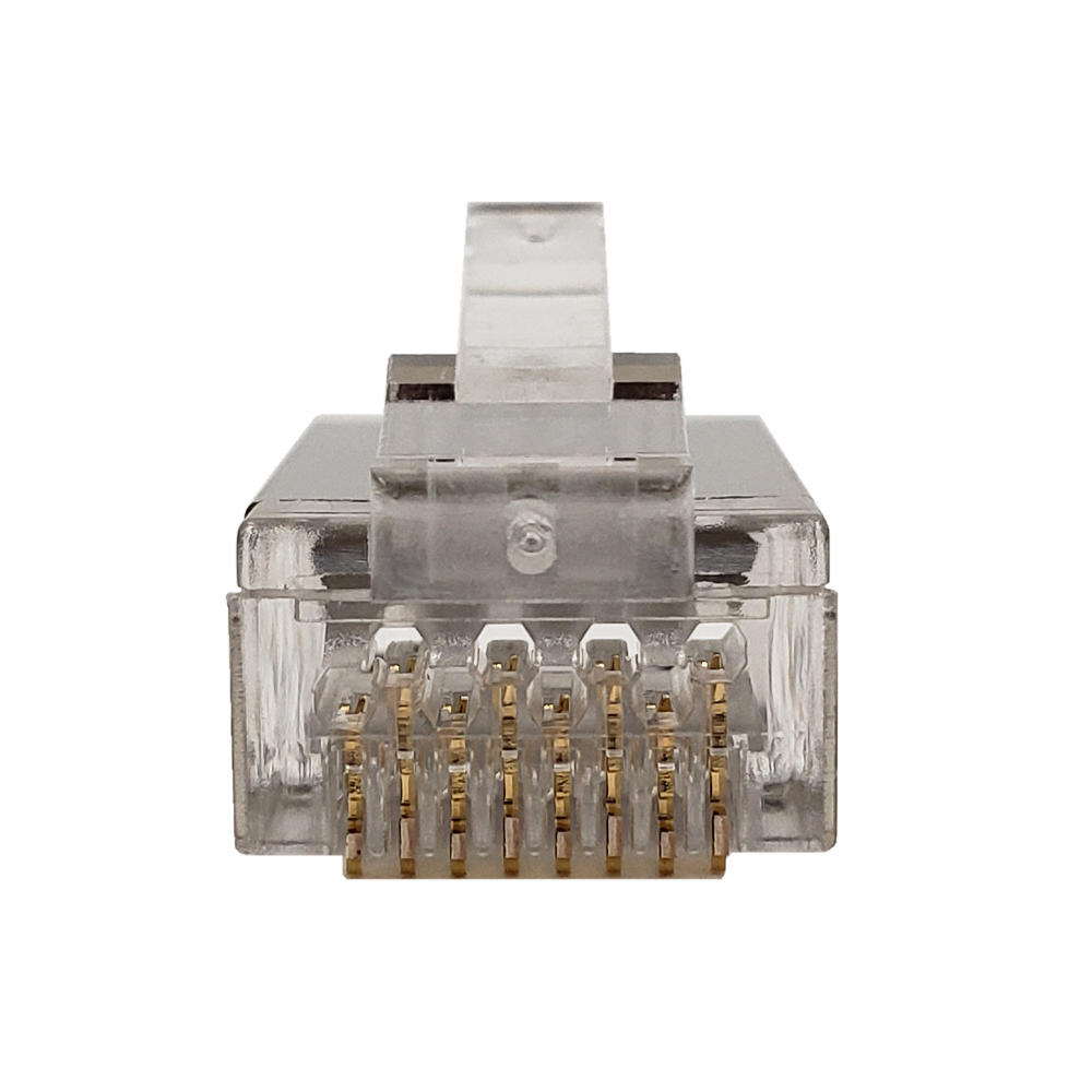 RJ45 Cat6 Pass Through Shielded Plug Solid or Stranded