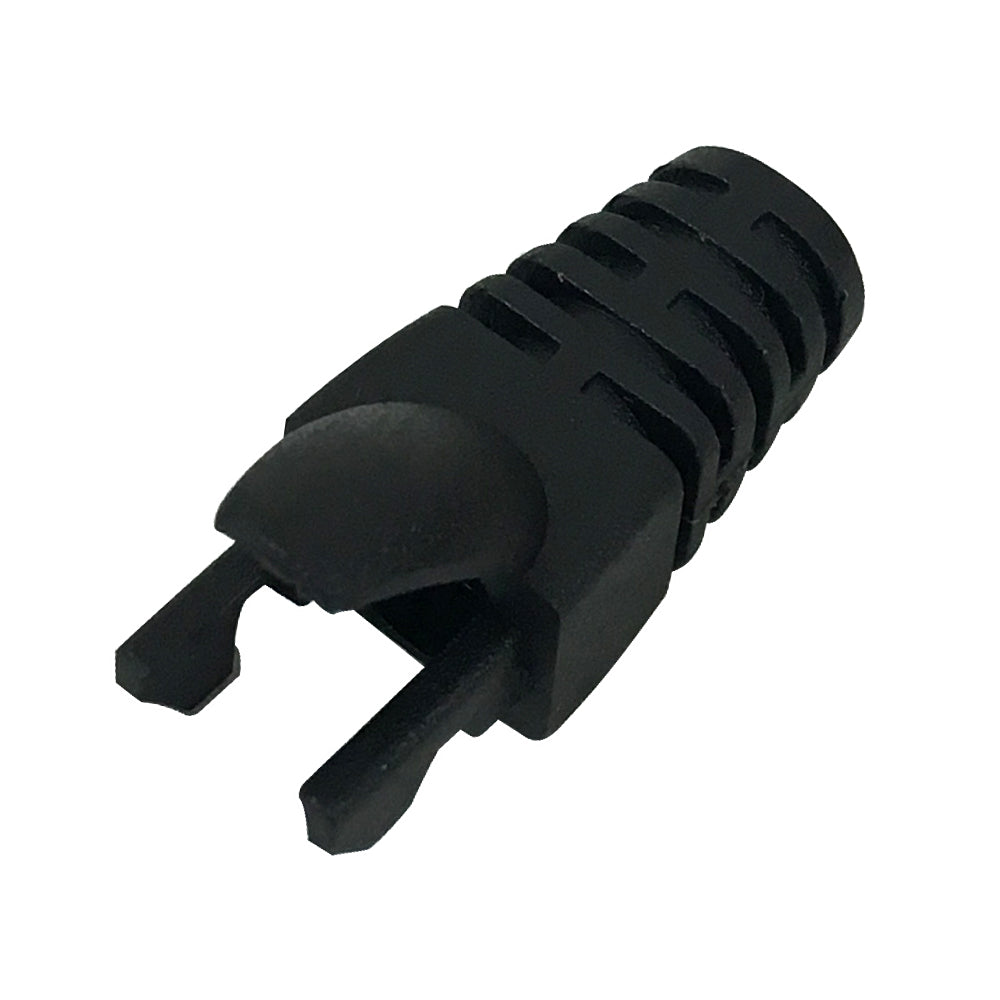 RJ45 Molded Style Cat6 Shielded and CAT6a Boots 7.3mm ID Black