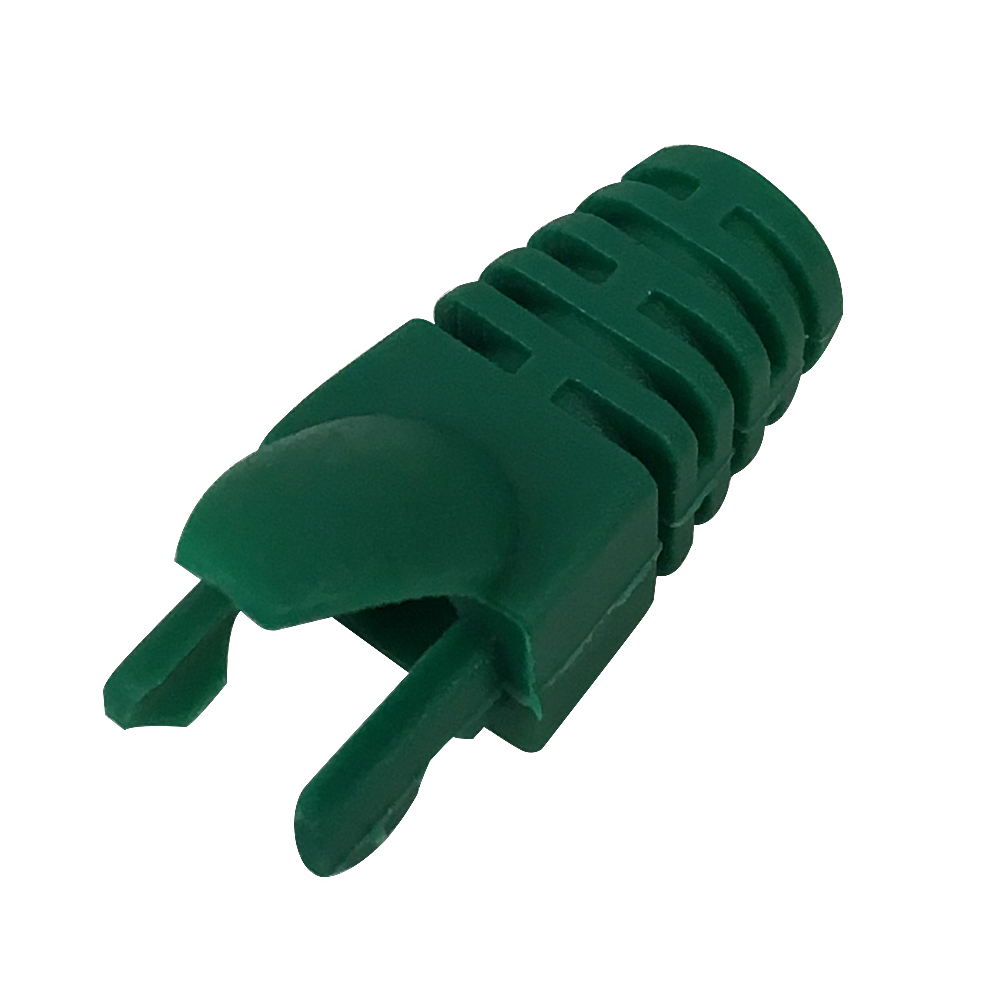 RJ45 Molded Style Cat6 Shielded and CAT6a Boots 7.3mm ID green
