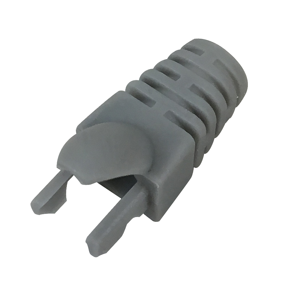 RJ45 Molded Style Cat6 Shielded and CAT6a Boots 7.3mm ID grey