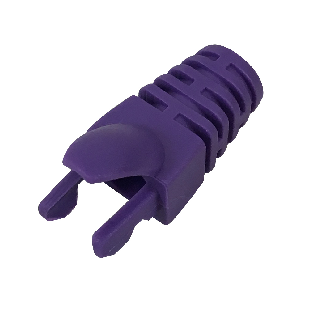 RJ45 Molded Style Cat6 Shielded and CAT6a Boots 7.3mm ID purple
