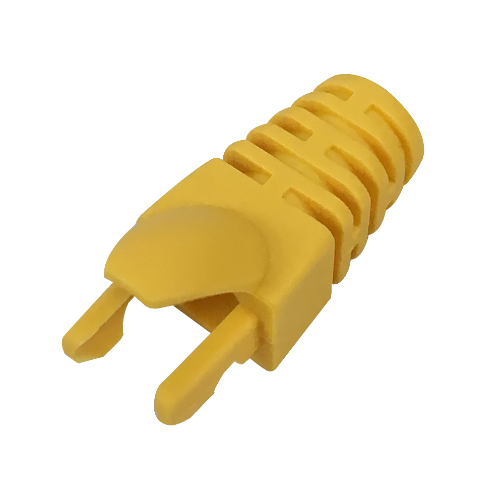 RJ45 Molded Style Cat6 Shielded and CAT6a Boots 7.3mm ID yellow