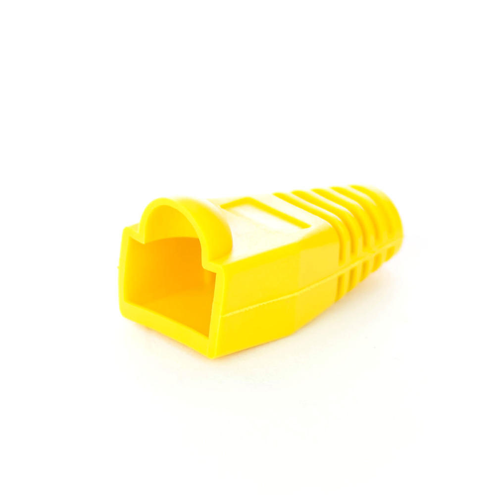 RJ45 Push On Bubble Style Cat6 Boots 50 pack yellow