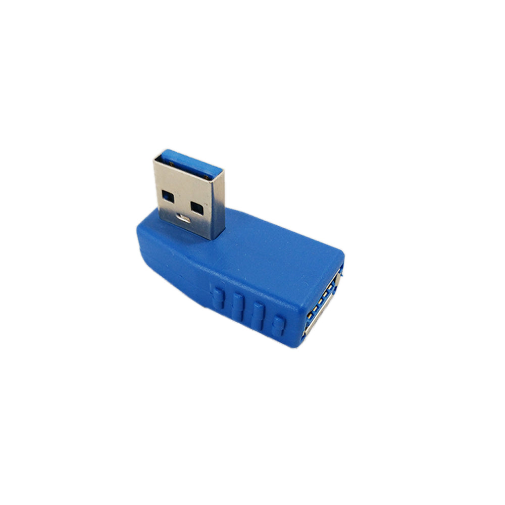USB 3.0 Right Angle A Male to A Female Adapter Blue