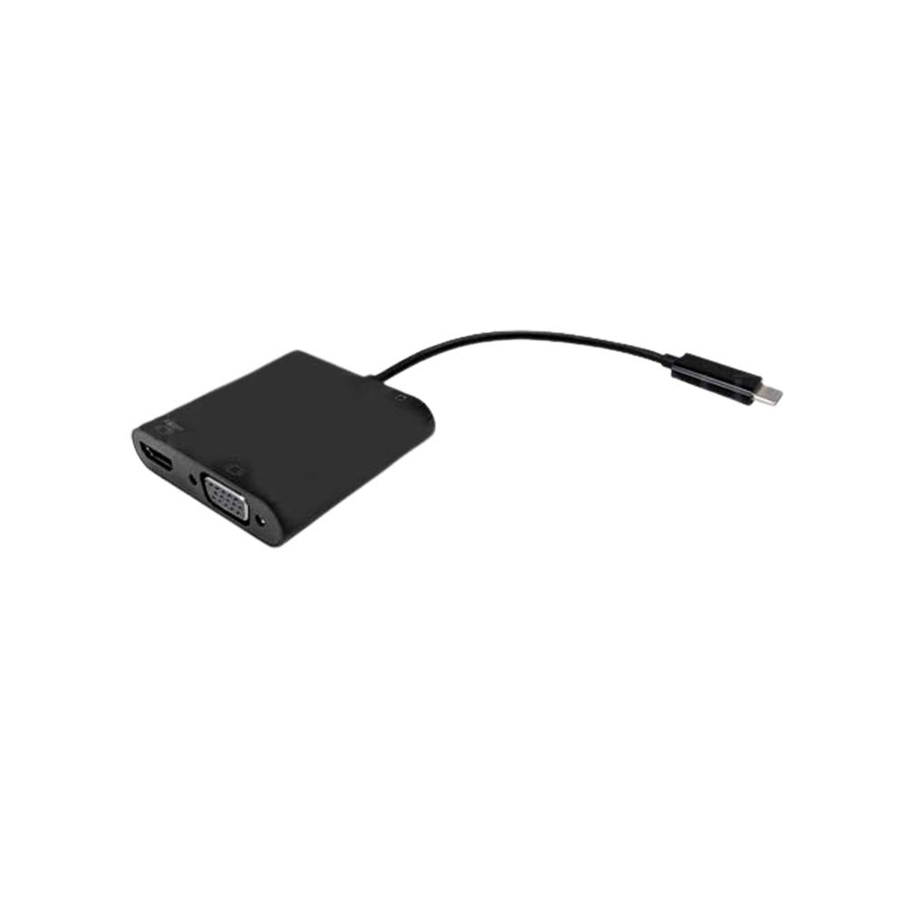 USB 3.1 Type C to HDMI VGA 3.5mm USB Type C Adapter Black