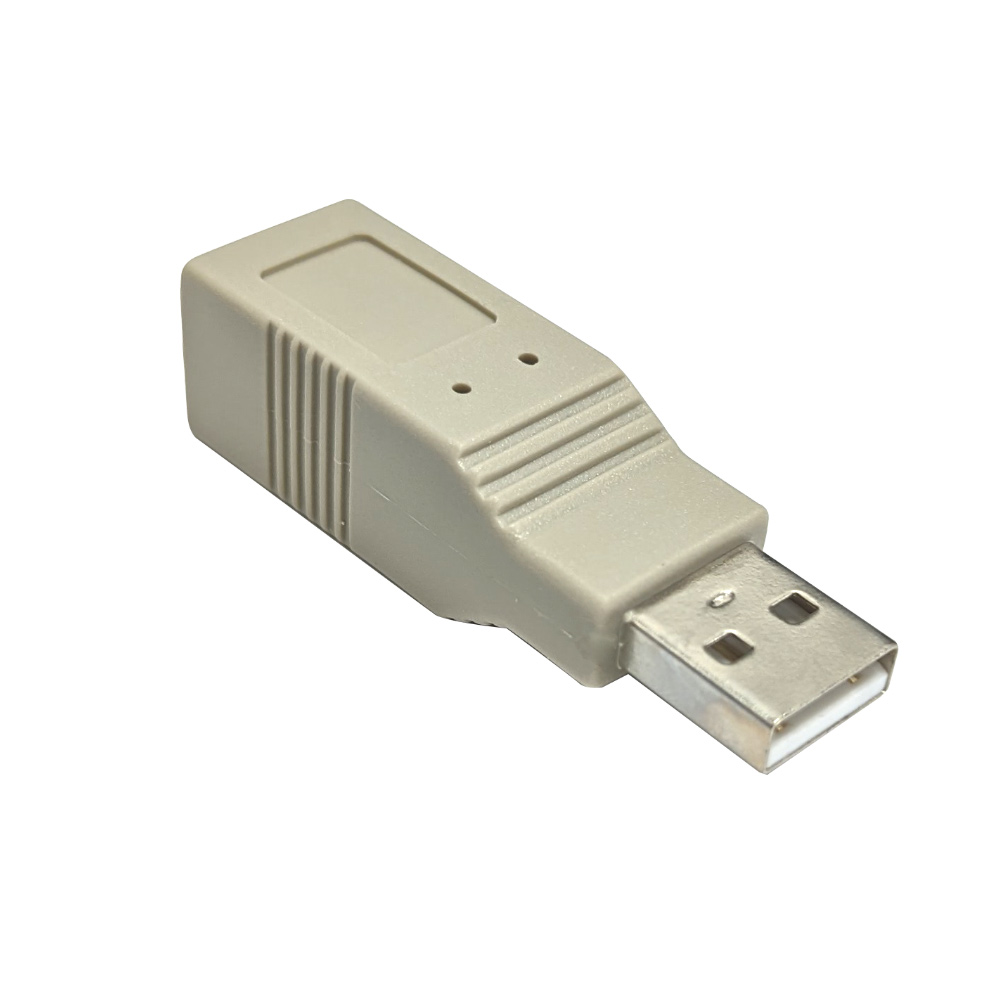 USB A Male to B Female Adapter Grey