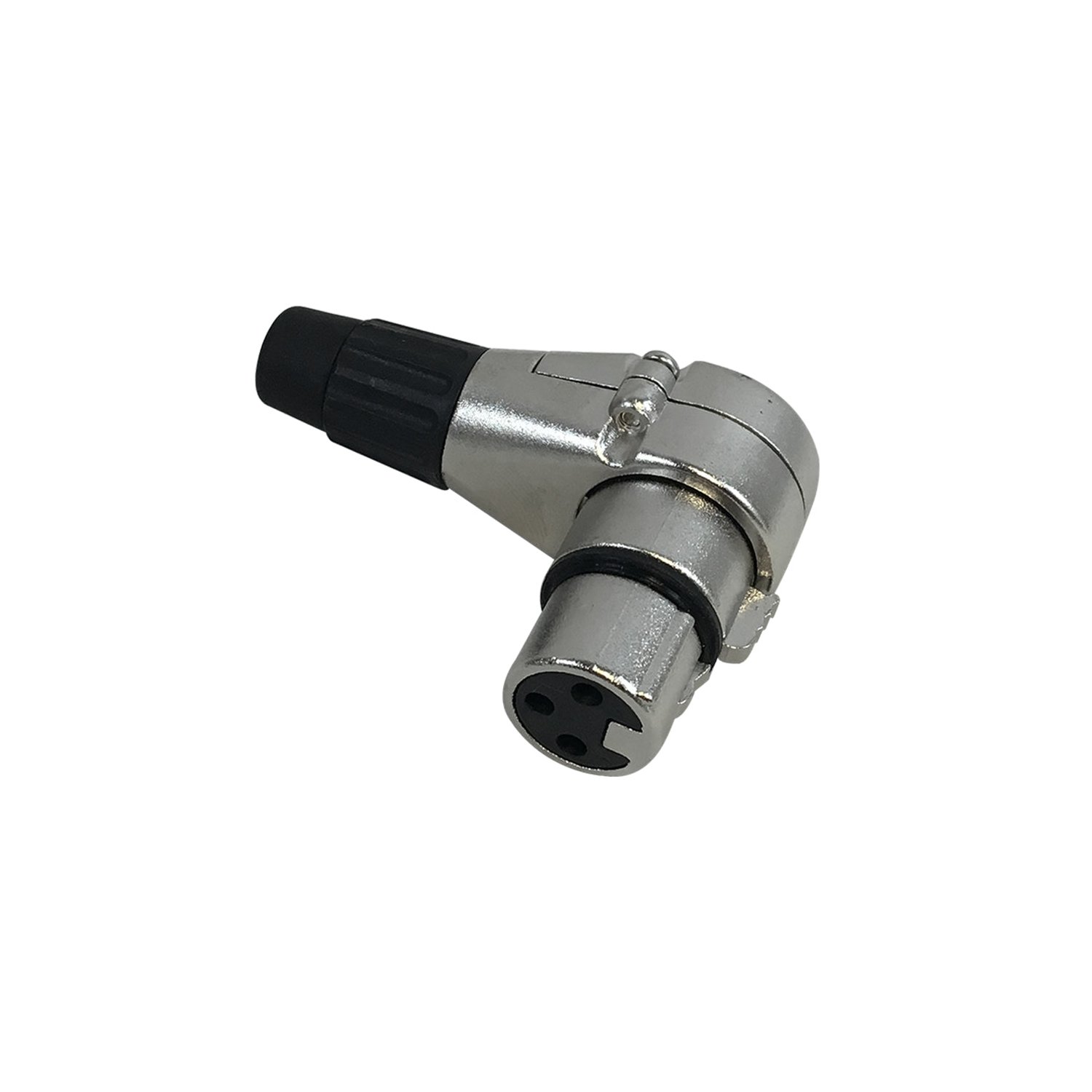 XLR 90 Degree Female Connector Nickel Gold Plated Pins