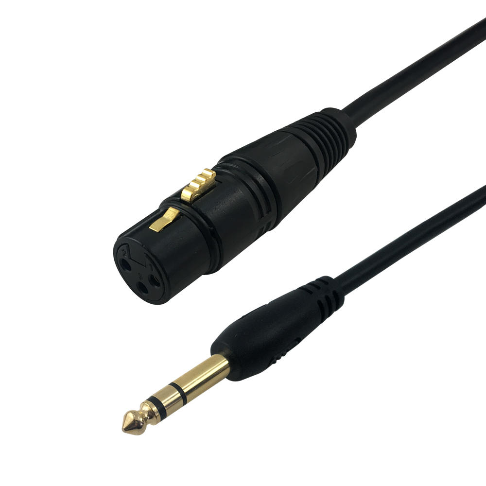 45872 Cab PAU 326 All Professional Audio Cables XLR 3 pin Female to 1 4 Inch TRS Male Balanced Cable Black