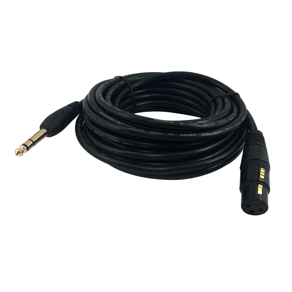 4ce8e Cab PAU 326 All Professional Audio Cables XLR 3 pin Female to 1 4 Inch TRS Male Balanced Cable Black