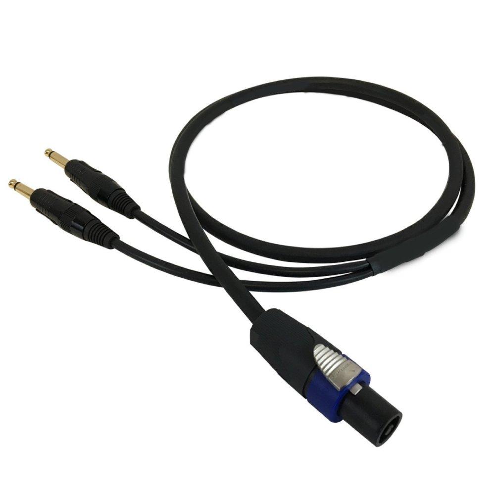 Premium 4 Pole speakON to 2x 1 4 inch TS Speaker Cable FT4
