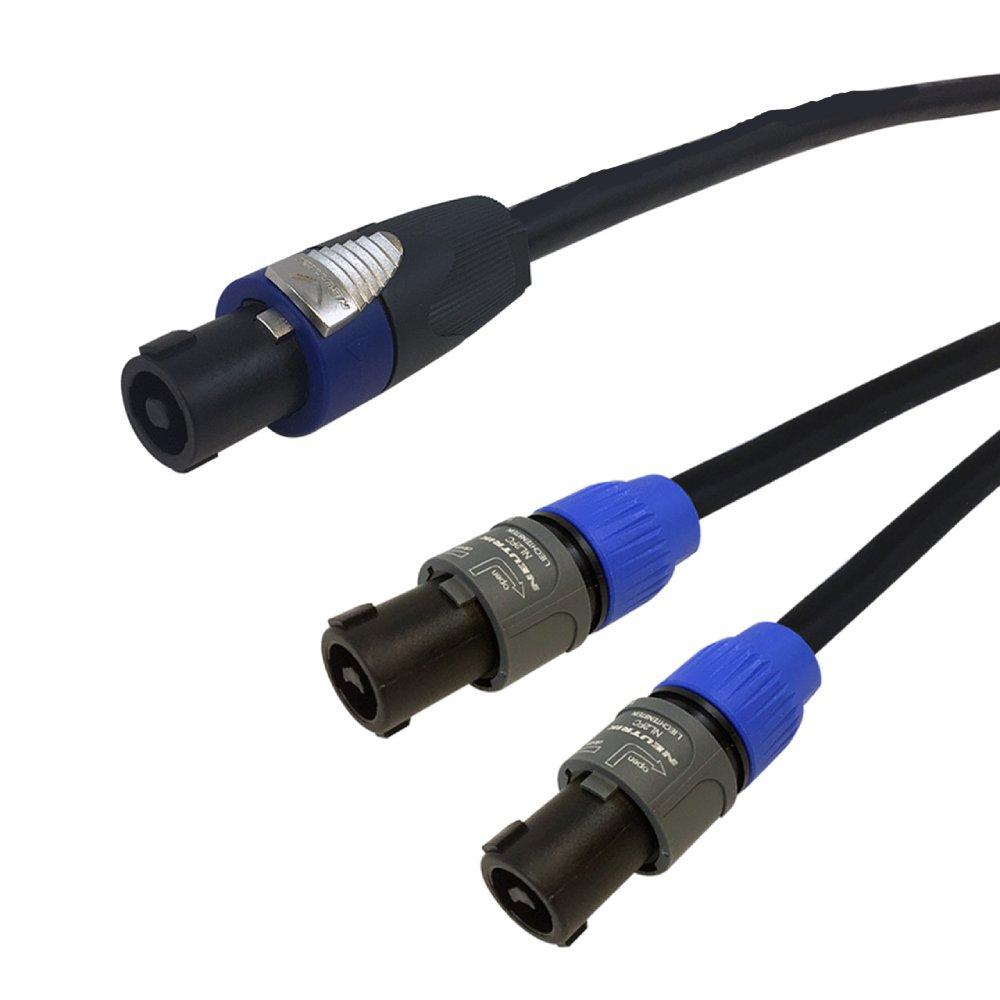 Premium 4 Pole speakON to 2x 2 Pole speakON Speaker Cable FT4 1