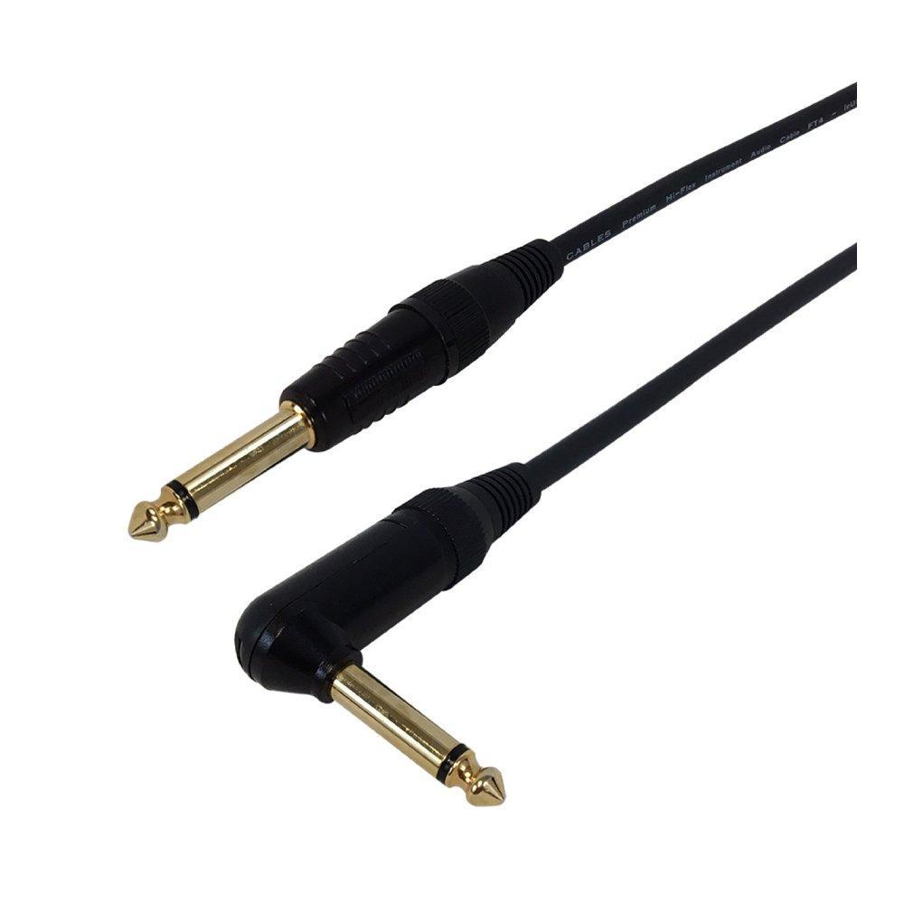 Premium TS Mono Male to TS Mono Right Angle Male Instrument Guitar Cable