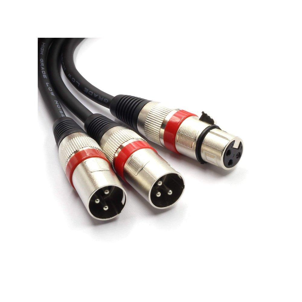 Premium XLR Female to 2x XLR Male Balanced Splitter Cable 2