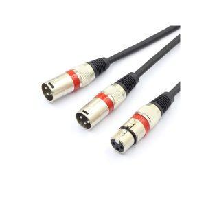 Premium XLR Female to 2x XLR Male Balanced Splitter Cable 3