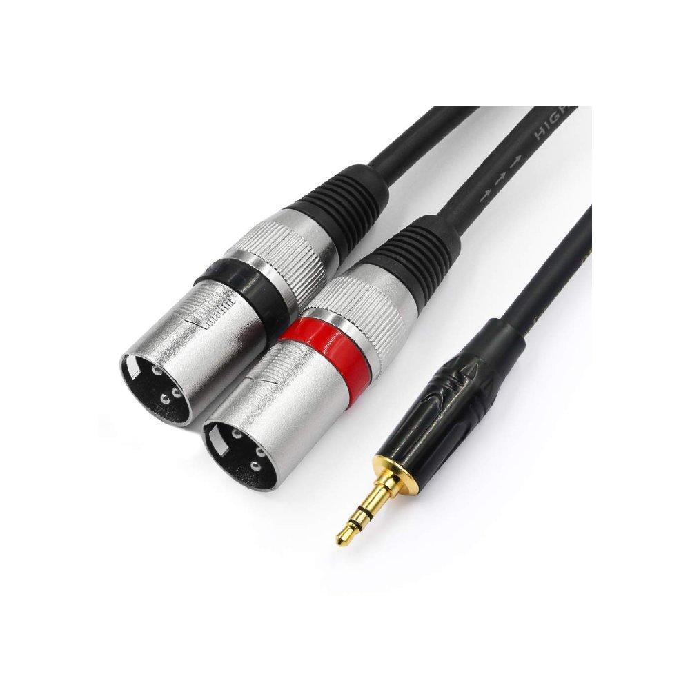 Premium Y Splitter TRS to 2x XLR Male Unbalanced Cable 1