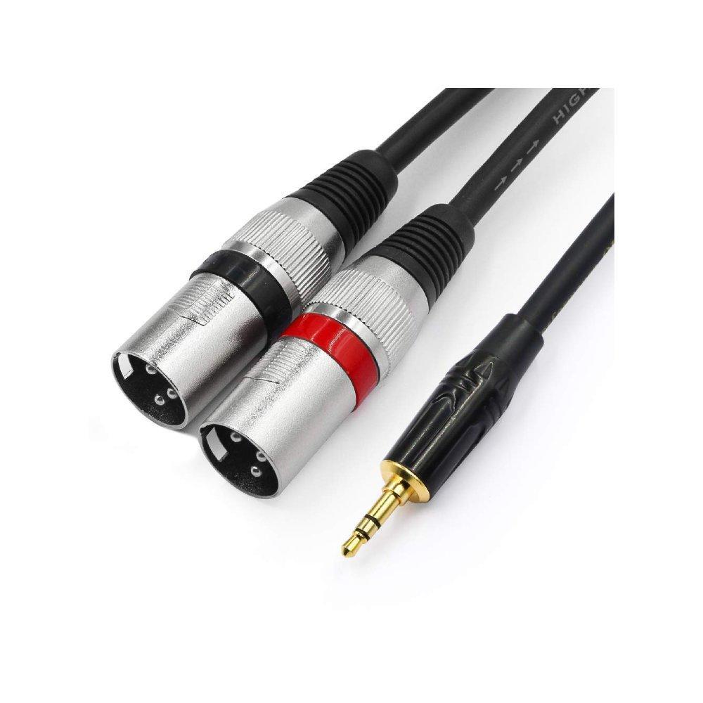Premium Y Splitter TRS to 2x XLR Male Unbalanced Cable