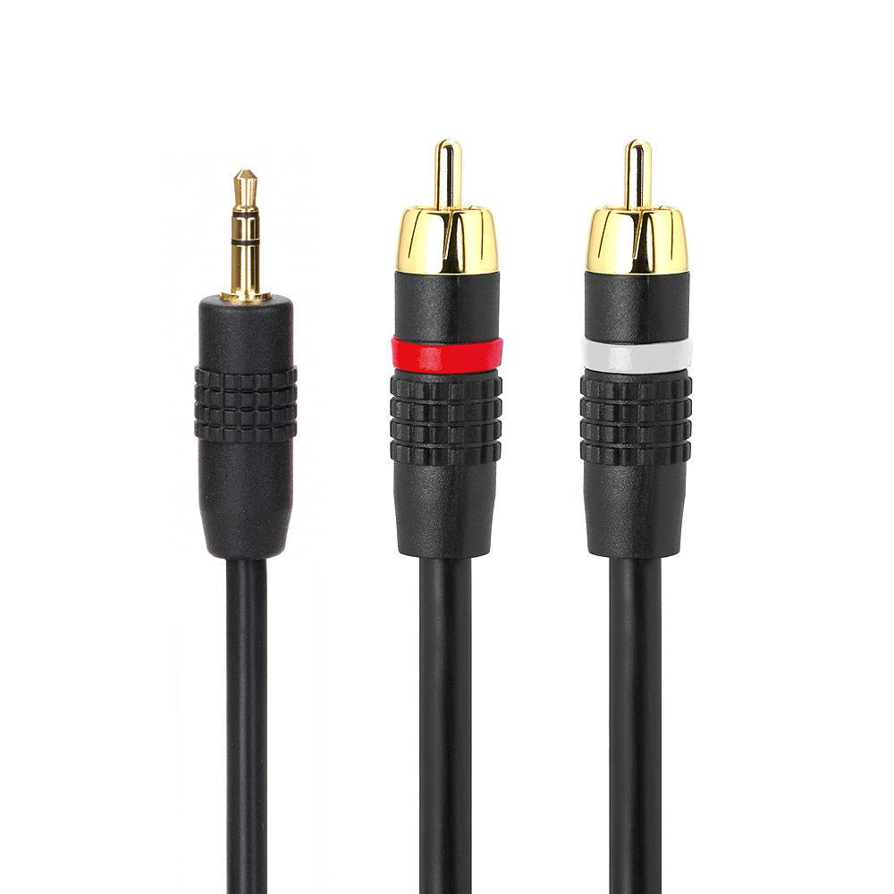c9f09 PrimeCables PC S400 2RCA 3ft 3 5mm 2 5mm Audio Cables 3 5mm Stereo to 2RCA M M Premium Cable Gold Plated PrimeCables 3Ft