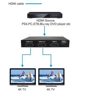 564fa Cab VP HDMI 211 HDMI DVI Splitters 1x2 HDMI Splitter 4Kx2K 60Hz EDID HDCP 2 2 YUV 4 4 4