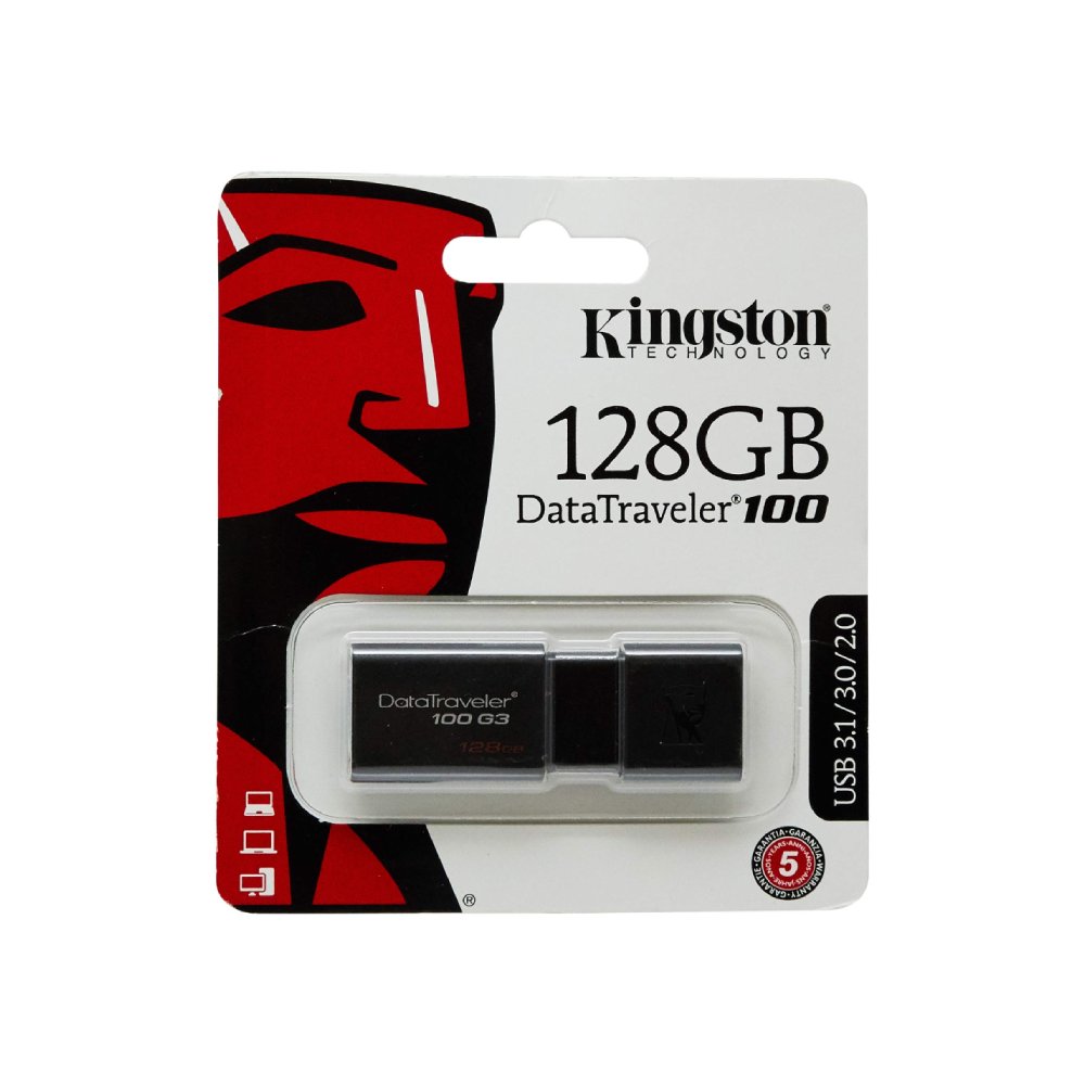 Kingston DataTraveler 100 G3 128GB USB 3.1 Gen 1 Flash Drive