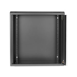 Wall Mount Cabinet 12U x 6″ Depth Glass Door – Black 3