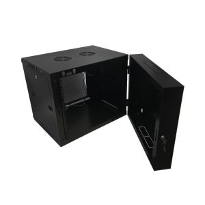 Wall Mount Swing Out Cabinet 9U x 18.5″ Usable Depth – Black 2