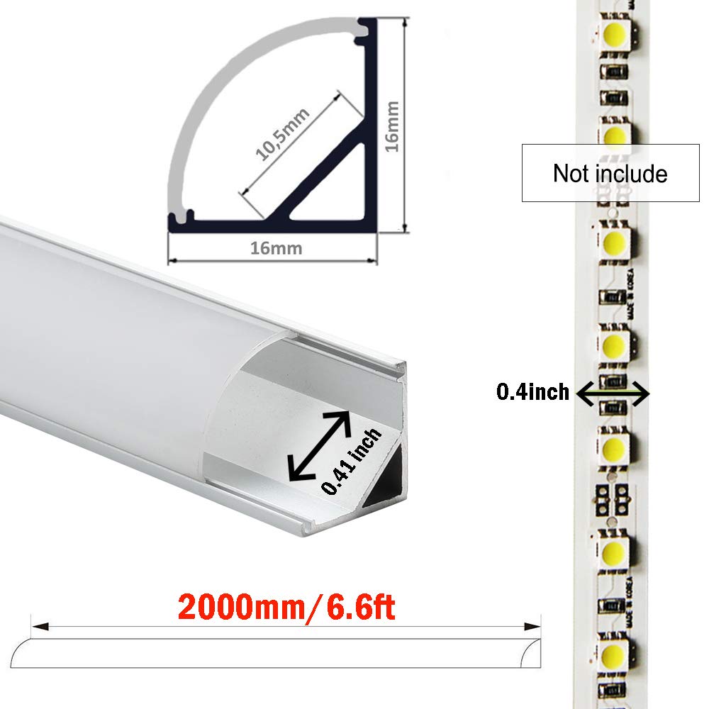Led 10 Pack 6.6FT2 Meter LED Aluminum Channel V Shape 4
