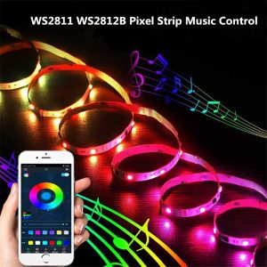 WS2812B Bluetooth Controller For Addressable LED Strip Light WS2811 Dream Color RGB LED Tape 24key IR 2
