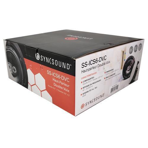 SyncSound SS ICS6 DVC 6.5Stereo In Ceiling 80 Watts 8 Ohms Speaker 1 Unit