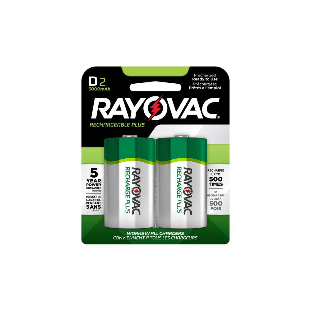 Rayovac PL713 2 GEN Platinum Pre charged LSD NiMH D Carded Batteries