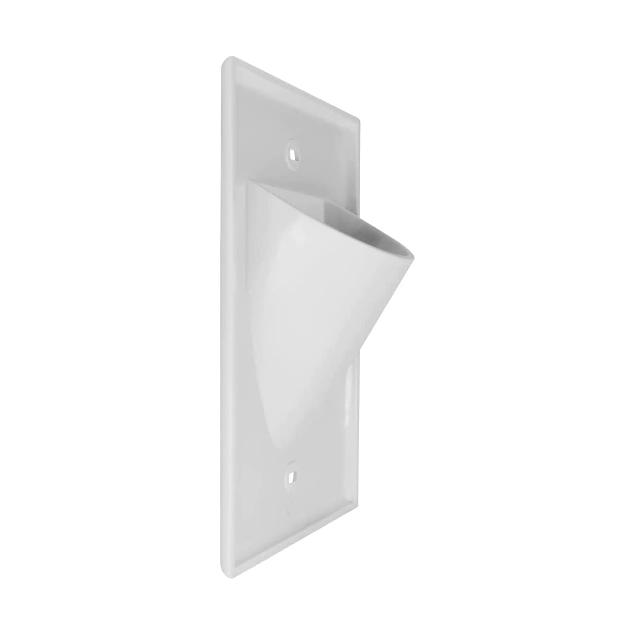Low Voltage Single 1-Gang Cable Pass Through Wall Plate - White