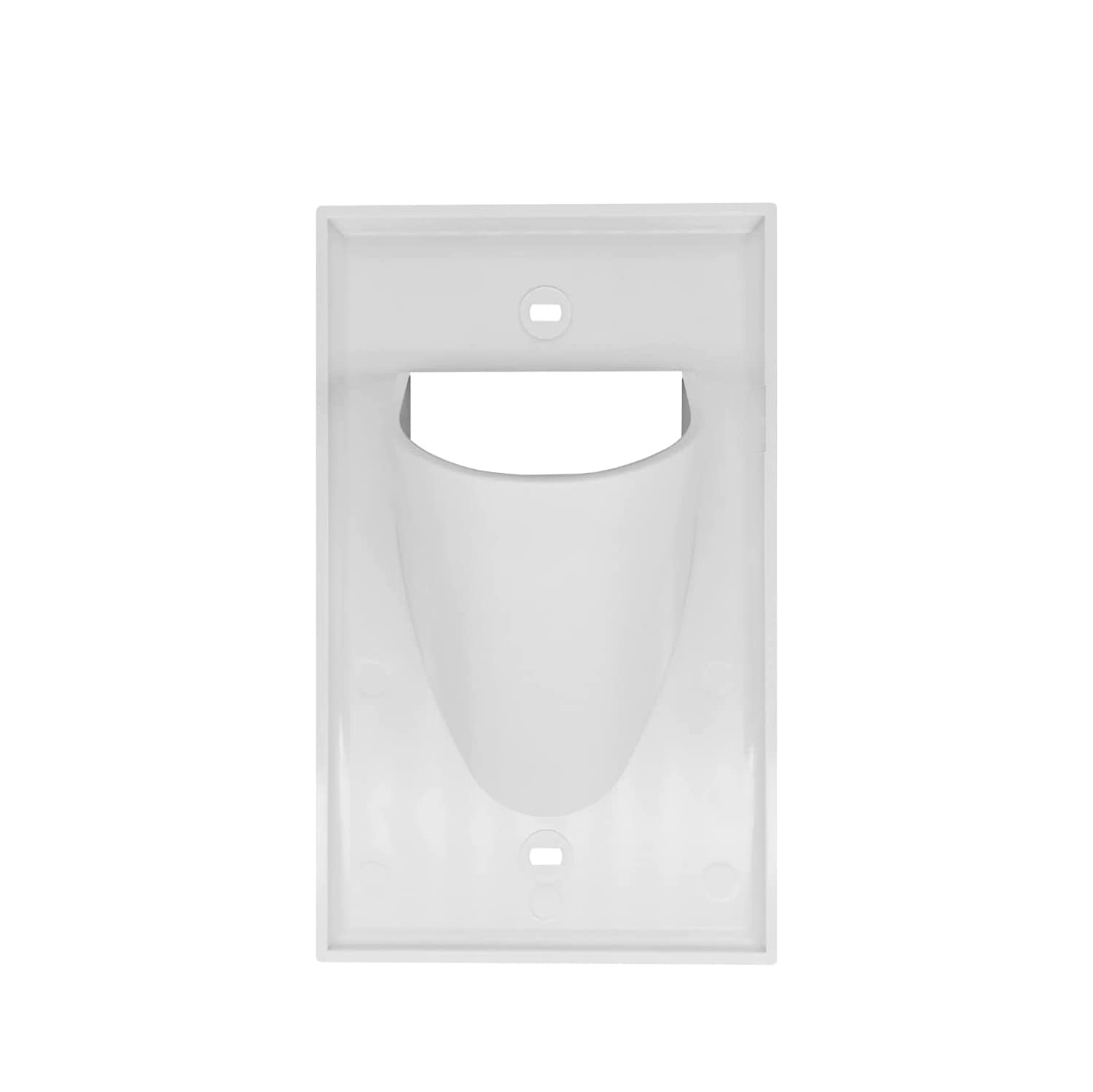 Low Voltage Single 1-Gang Cable Pass Through Wall Plate - White